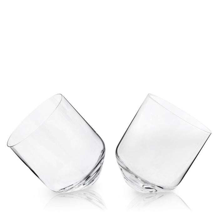 Rolling Crystal Whiskey Tumblers Set of 2