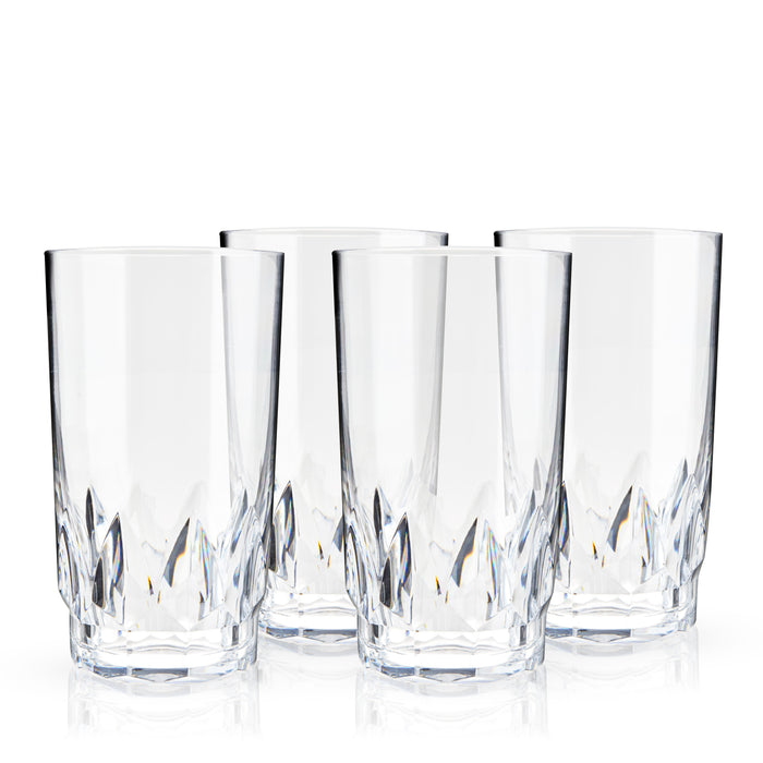 Shatterproof Acrylic Highball Tumblers Set of 4