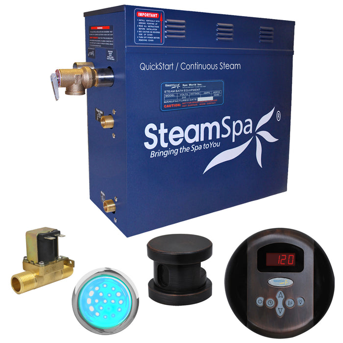 SteamSpa Indulgence 9 KW QuickStart Acu-Steam Bath Generator Package with Built-in Auto Drain in Oil Rubbed Bronze