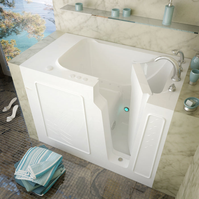 MediTub Walk-In 29 x 52 Right Drain White Air Jetted Walk-In Bathtub