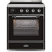 ILVE - Majestic II Series - 30 Inch Electric Freestanding Single Oven Range (UMI30NE3) - Glossy Black with Chrome Trim