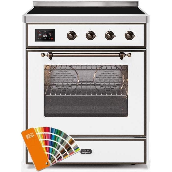 ILVE - Majestic II Series - 30 Inch Electric Freestanding Single Oven Range (UMI30NE3) - Custom RAL Color with Bronze Trim