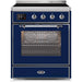 ILVE - Majestic II Series - 30 Inch Electric Freestanding Single Oven Range (UMI30NE3) - Midnight Blue with Chrome Trim