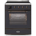 ILVE - Majestic II Series - 30 Inch Electric Freestanding Single Oven Range (UMI30NE3) - Matte Graphite with Bronze Trim