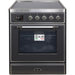 ILVE - Majestic II Series - 30 Inch Electric Freestanding Single Oven Range (UMI30NE3) - Matte Graphite with Chrome Trim