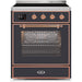 ILVE - Majestic II Series - 30 Inch Electric Freestanding Single Oven Range (UMI30NE3) - Matte Graphite with Copper Trim