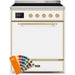 ILVE - Majestic II Series - 30 Inch Electric Freestanding Range (UMI30QNE3) - Custom RAL Color with Brass Trim