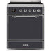 ILVE - Majestic II Series - 30 Inch Electric Freestanding Range (UMI30QNE3) - Matte Graphite with Chrome Trim