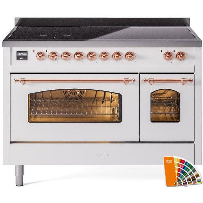 ILVE 48" Nostalgie II Electric Double Oven Range with 6 Elements, Triple Glass Cool Door  - UPI486NMP