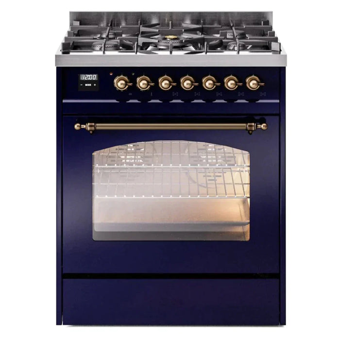 ILVE 30" Nostalgie II Dual Fuel Range with 5 Sealed Burners, Triple Glass Door- UP30NMP