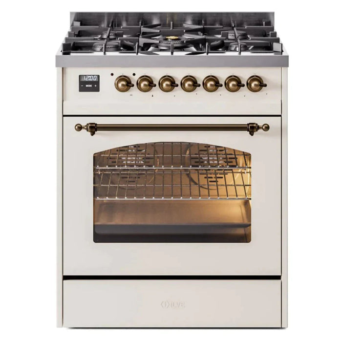 ILVE 30" Nostalgie II Series Freestanding Single Oven Dual Fuel Range with 5 Sealed Burners