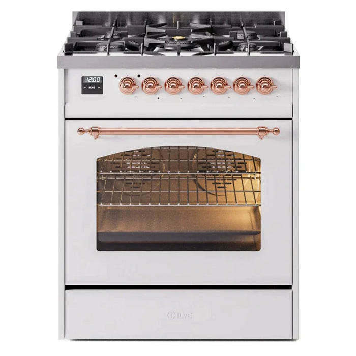 ILVE 30" Nostalgie II Series Freestanding Single Oven Dual Fuel Range with 5 Sealed Burners - UP30NMP