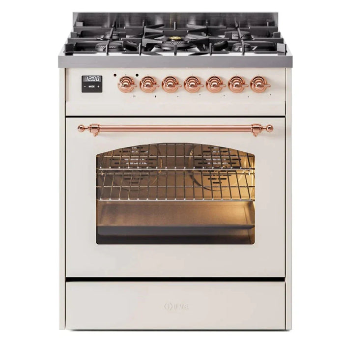 ILVE 30" Nostalgie II Series Freestanding Single Oven Dual Fuel Range with 5 Sealed Burners