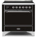 ILVE - Majestic II Series - 36 Inch Electric Freestanding Range (UMI09QNS3) - Glossy Black with Chrome Trim