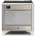 ILVE - Majestic II Series - 36 Inch Electric Freestanding Range (UMI09QNS3) - Stainless Steel with Brass Trim