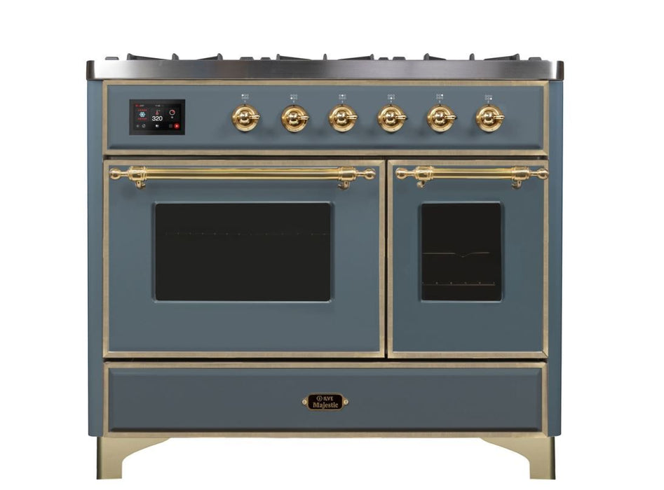 ILVE 40 Inch Majestic II Series Natural Gas/ Propane Gas Burner and Electric Oven with 6 Sealed Burners (UMD10FDNS3)