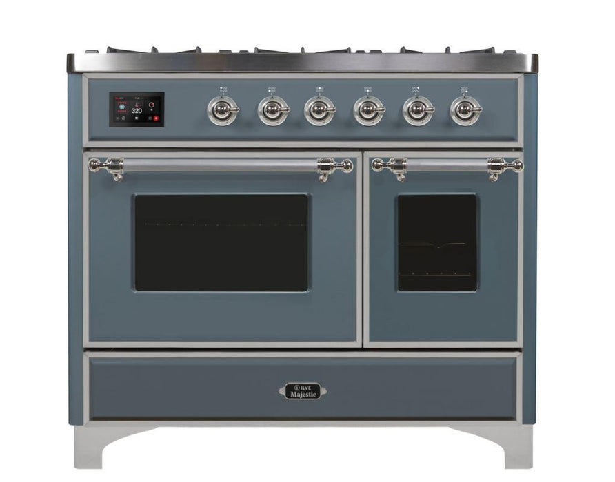 ILVE 40 Inch Majestic II Series Natural Gas/ Propane Gas Burner and Electric Oven with 6 Sealed Burners (UMD10FDNS3)