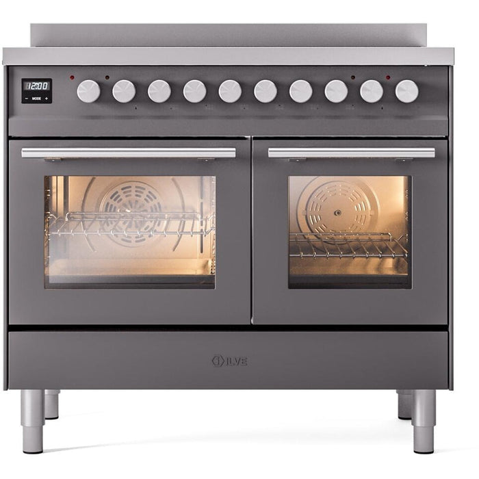 ILVE 40" Professional Plus II Induction Range with 6 Elements, Triple Glass Door - UPDI406WMP