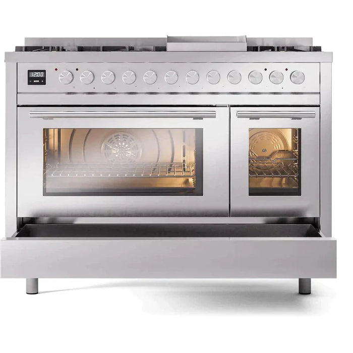 ILVE 48-Inch Professional Plus II Dual Fuel Range with 8 Sealed Burner - UP48FWMP