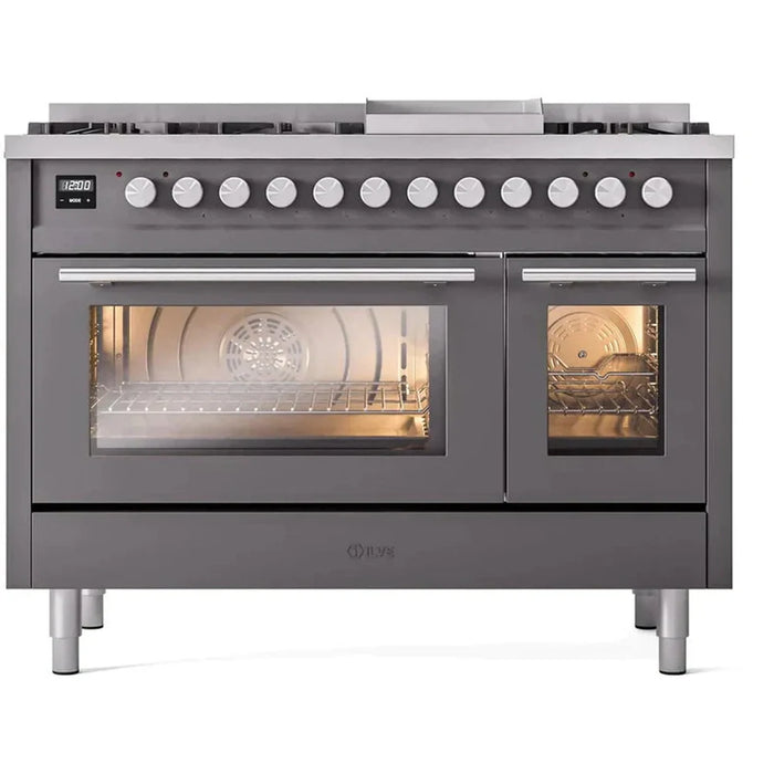 ILVE 48-Inch Professional Plus II Dual Fuel Range with 8 Sealed Burner - UP48FWMP