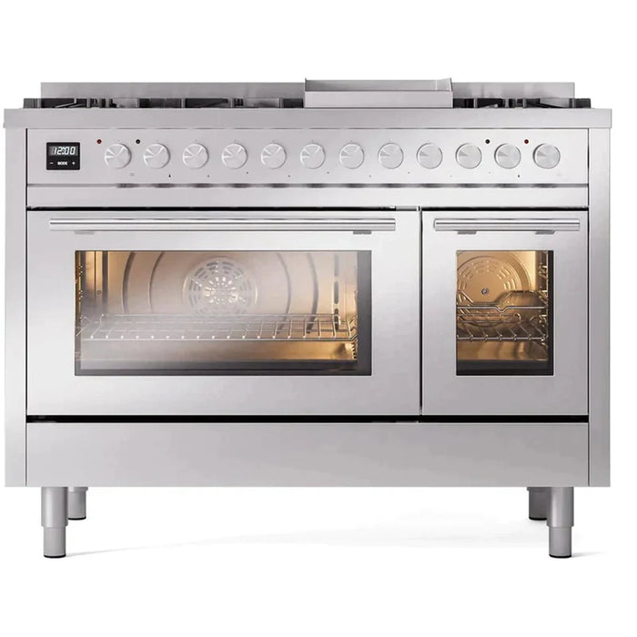 ILVE 48-Inch Professional Plus II Dual Fuel Range with 8 Sealed Burner - UP48FWMP