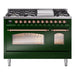 ILVE 48" Nostalgie II Series Freestanding Double Oven Dual Fuel Range with 8 Sealed Burners and Griddle