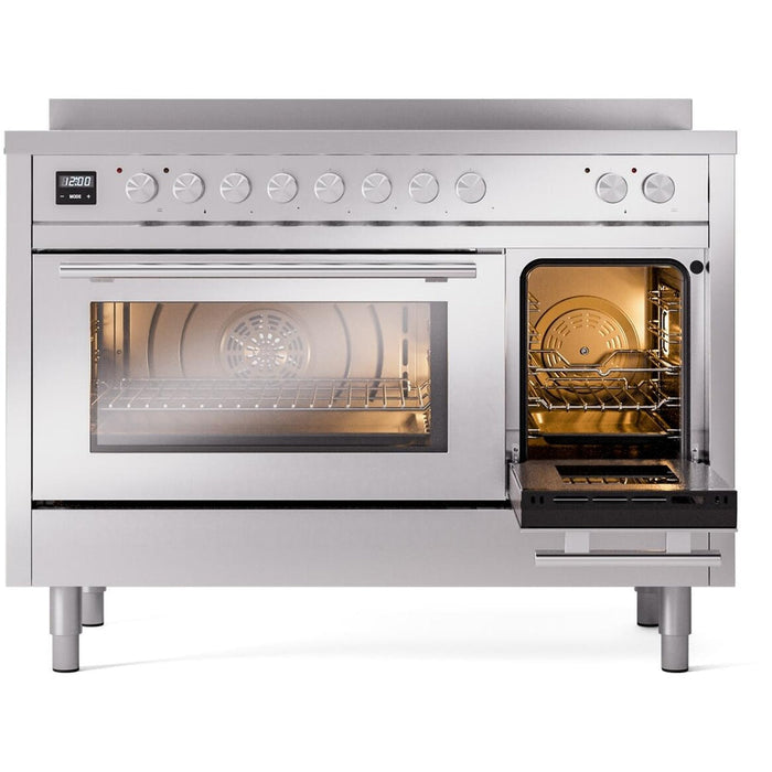 ILVE 48" Professional Plus II Induction Range with 8 Elements, Triple Glass Cool Door, Convection Oven - UPI486WMP