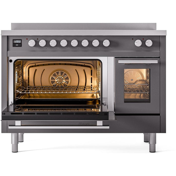 ILVE 48" Professional Plus II Induction Range with 8 Elements, Triple Glass Cool Door, Convection Oven - UPI486WMP