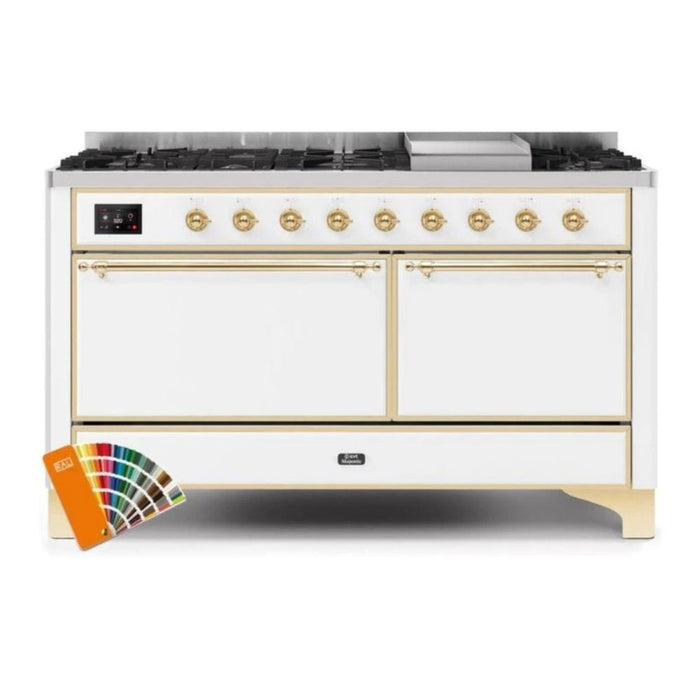 ILVE Majestic II Series 60 Inch Dual Fuel Freestanding Range Gas/Propane (UM15FDQNS3)