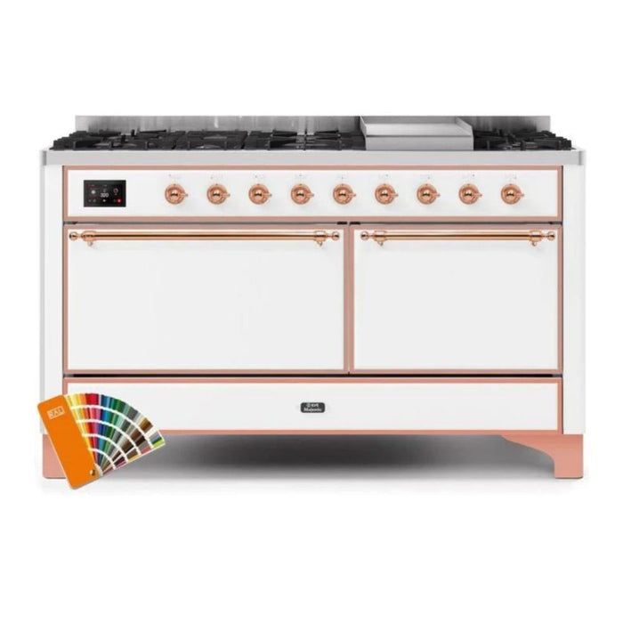 ILVE Majestic II Series 60 Inch Dual Fuel Freestanding Range Gas/Propane (UM15FDQNS3)