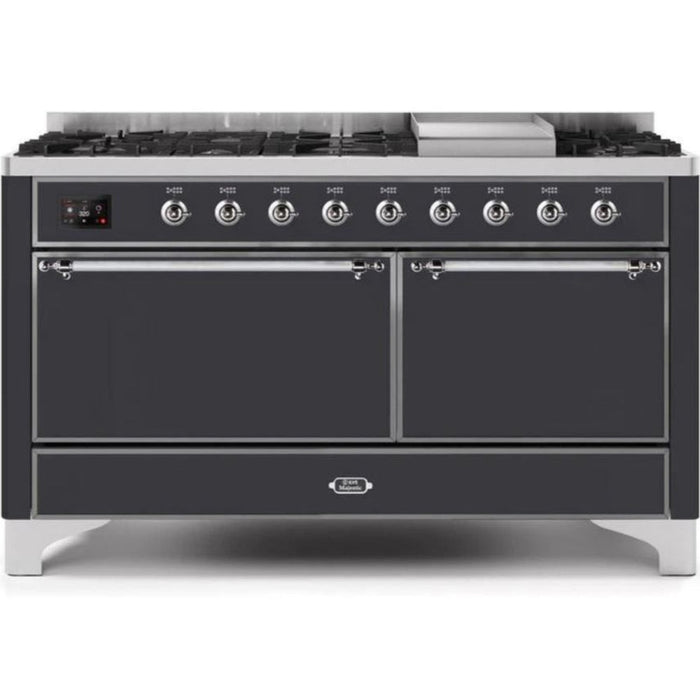 ILVE Majestic II Series 60 Inch Dual Fuel Freestanding Range Gas/Propane (UM15FDQNS3)