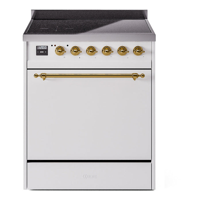 ILVE Nostalgie II 30" Electric Range with 4 Induction Elements Solid Door - UPI304QNMP