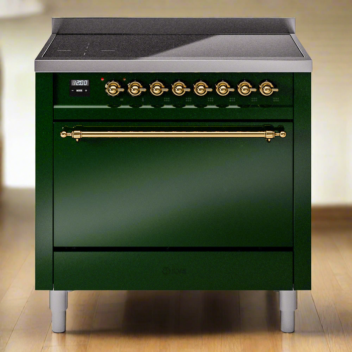 ILVE Nostalgie II 36" Electric Range with 6 Induction Elements Solid Door - UPI366QNMP