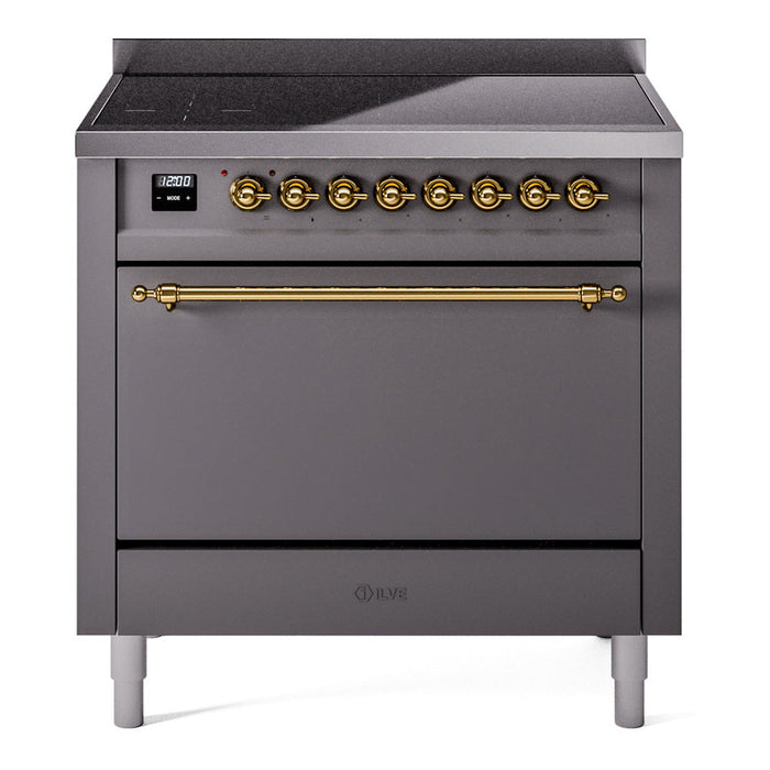 ILVE Nostalgie II 36" Electric Range with 6 Induction Elements Solid Door - UPI366QNMP