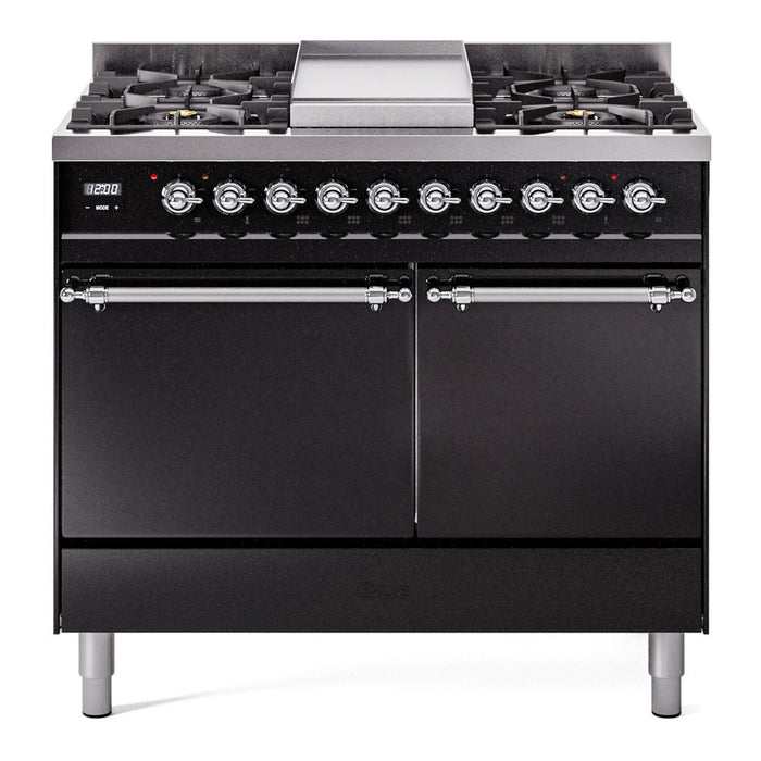 ILVE Nostalgie II 40" Dual Fuel Range with 6 Sealed Burners + Griddle Solid Door - UPD40FQNMP