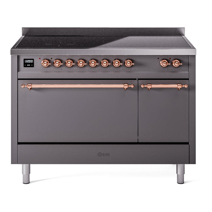 ILVE Nostalgie II 48" Induction Range with 6 Elements, Solid Door - UPI486QNMP