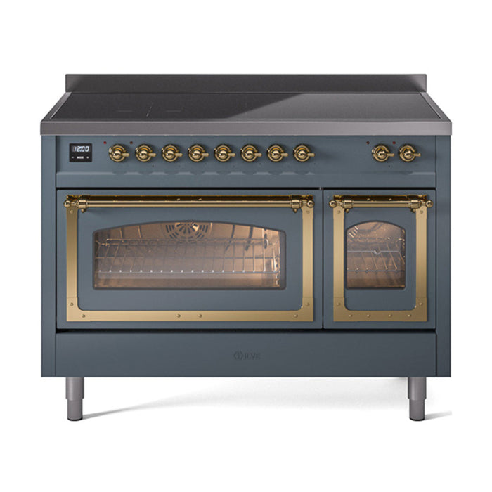 ILVE Nostalgie II Noblesse 48″ Induction Freestanding Range with Triple Glass Door - UNI486NMP