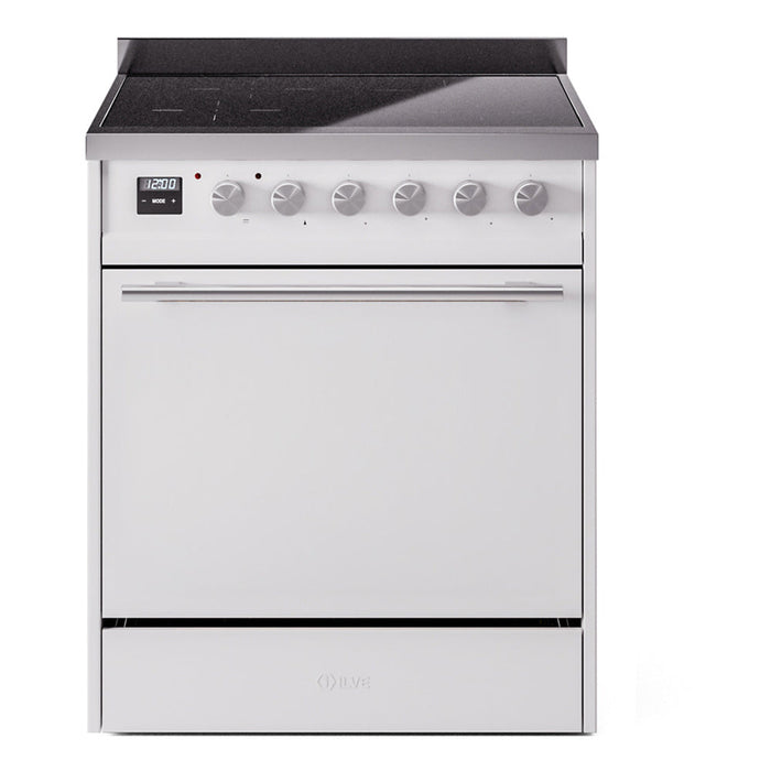 ILVE Professional Plus II 30" Electric Range with 4 Induction Elements Solid Door with Stainless Steel knobs - UPI304QMP