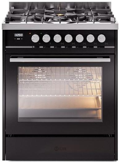 ILVE 30" Professional Plus II Dual Fuel Range with 5 Sealed Burners, Triple Glass Door - UP30WMP