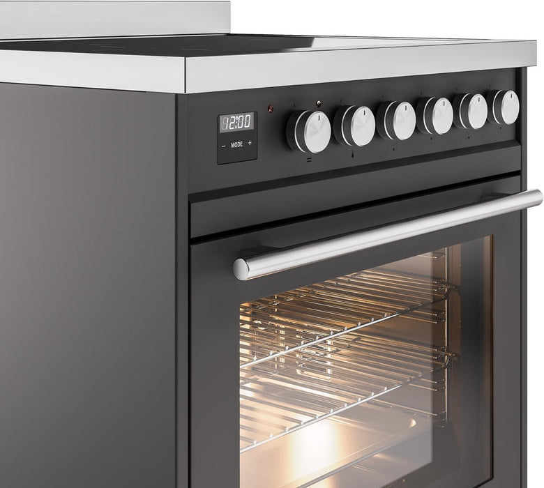 ILVE 30" Professional Plus II Induction Range with 4 Elements, Triple Glass Door - UPI304WMP