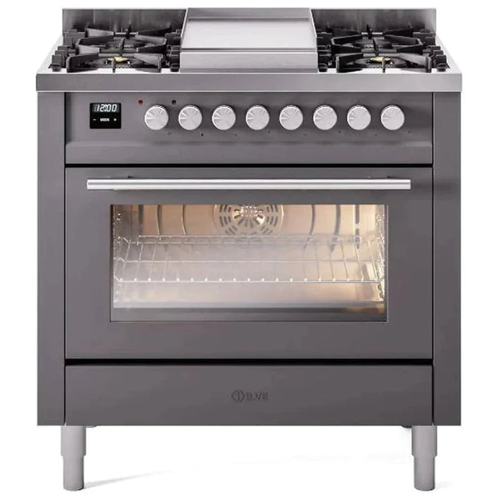 ILVE 36" Professional Plus II Dual Fuel Range with 6 Sealed Burner - UP36FWMP