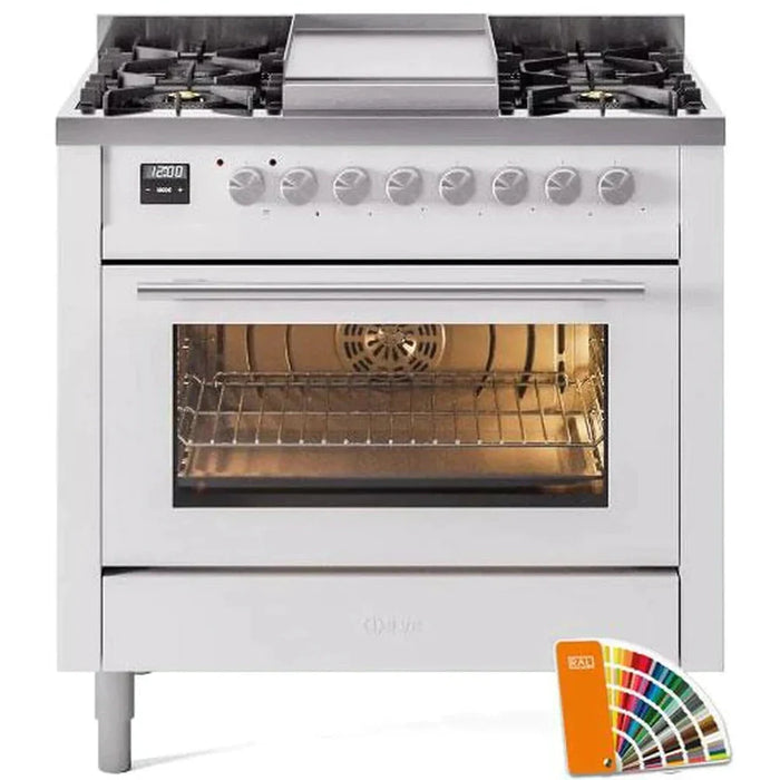 ILVE 36" Professional Plus II Dual Fuel Range with 6 Sealed Burner - UP36FWMP