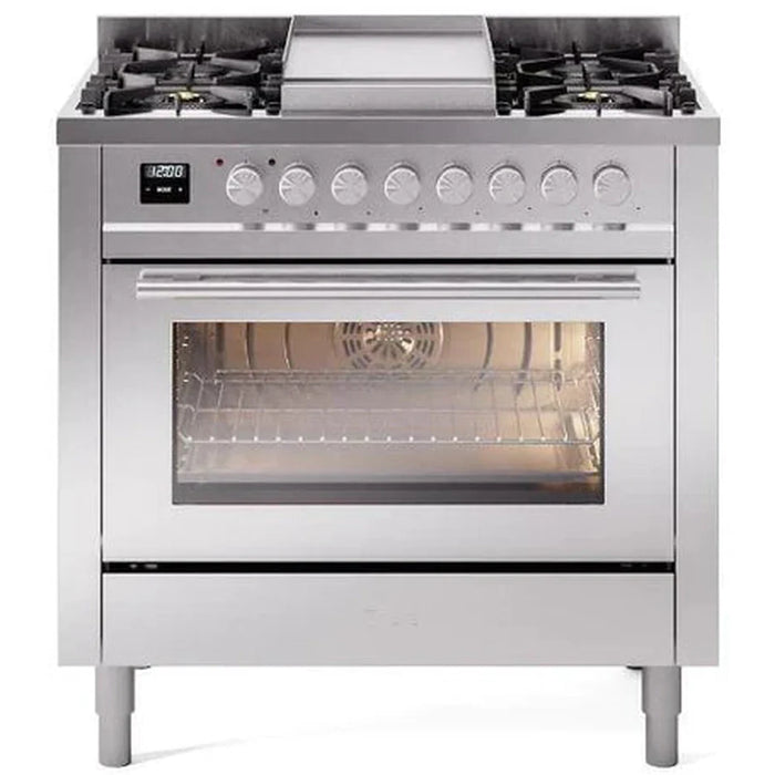 ILVE 36" Professional Plus II Dual Fuel Range with 6 Sealed Burner - UP36FWMP