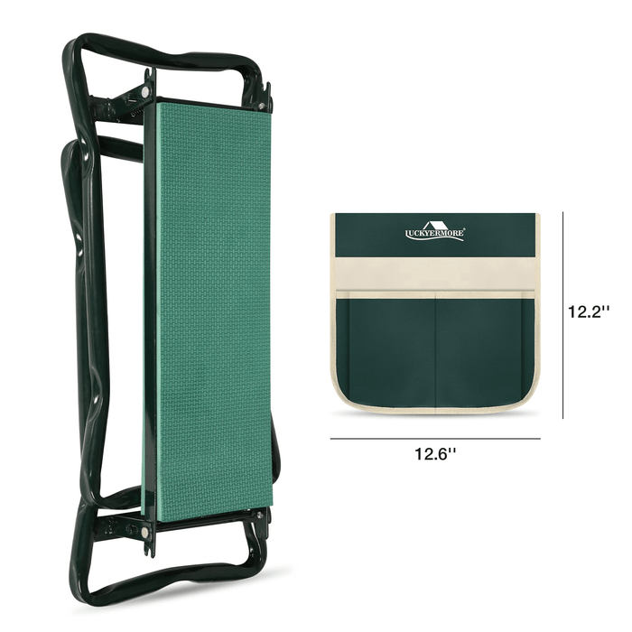 Folding Garden Kneeler Heavy Duty Garden Stools Bench and Seat w/ 2 Tool Pouches