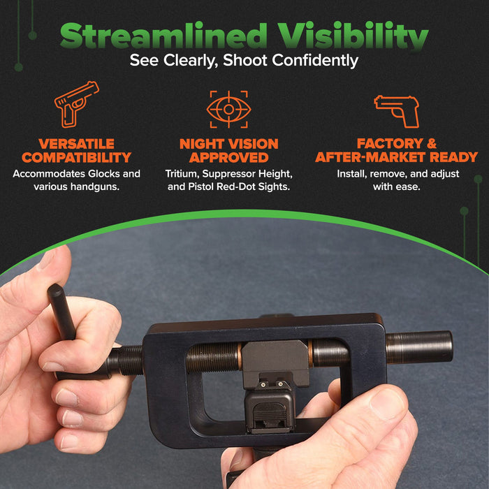 TruGlo Front and Rear Sight Installation Tool Kit Set for Pistols, Black