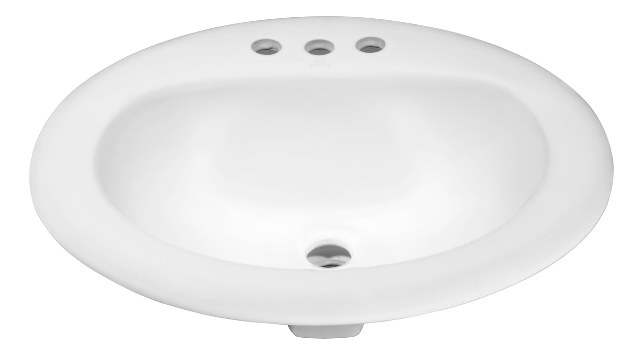 Cadenza Series 20.5 in. Ceramic Drop In Sink Basin in White