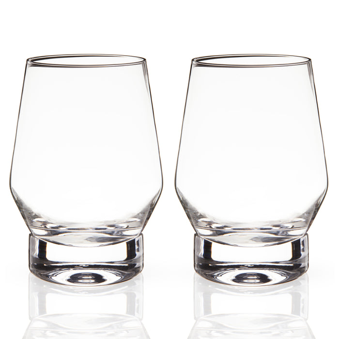 Raye Heavy Base Crystal Whiskey Glasses Set of 2