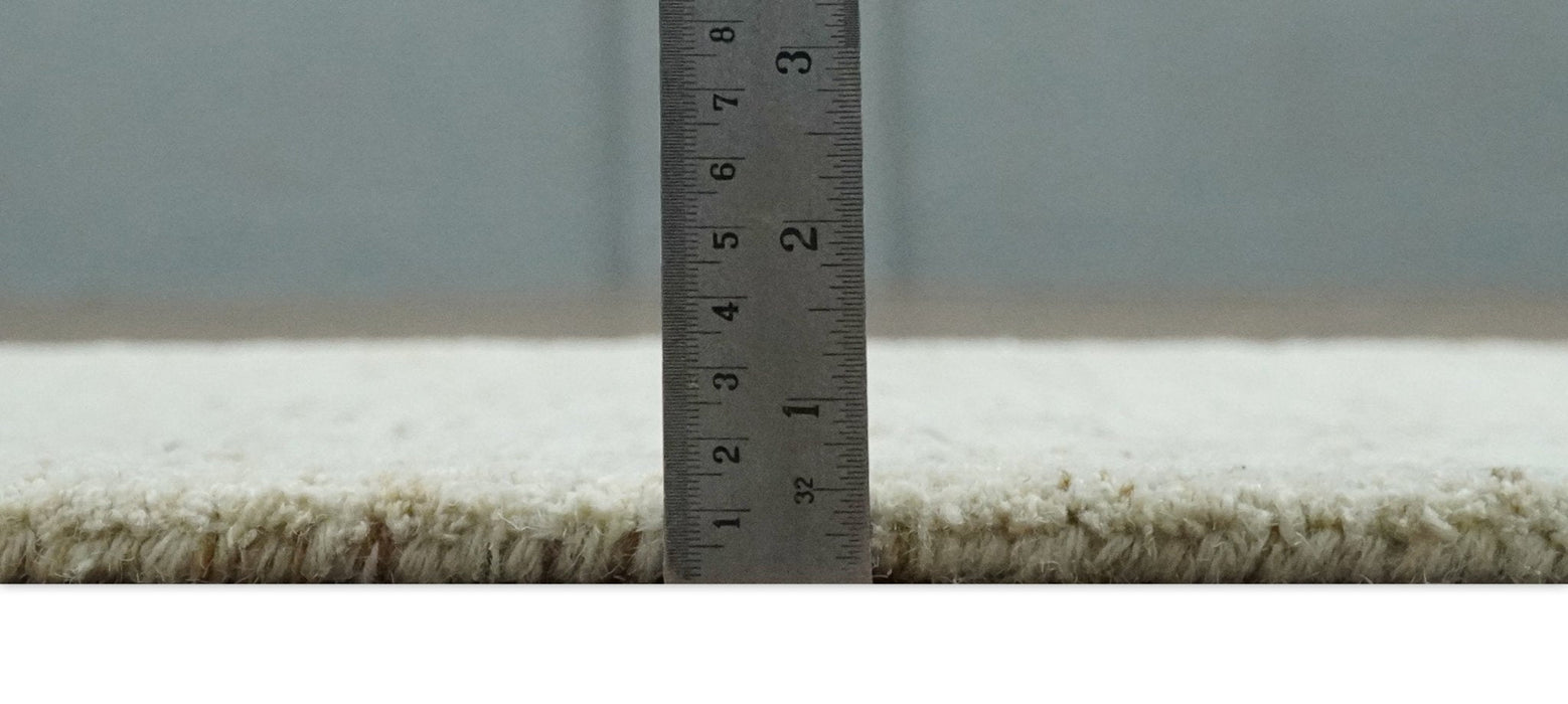 Ivory and Brown Abstract Hand Tufted Multi Size Natural Wool Area Rug