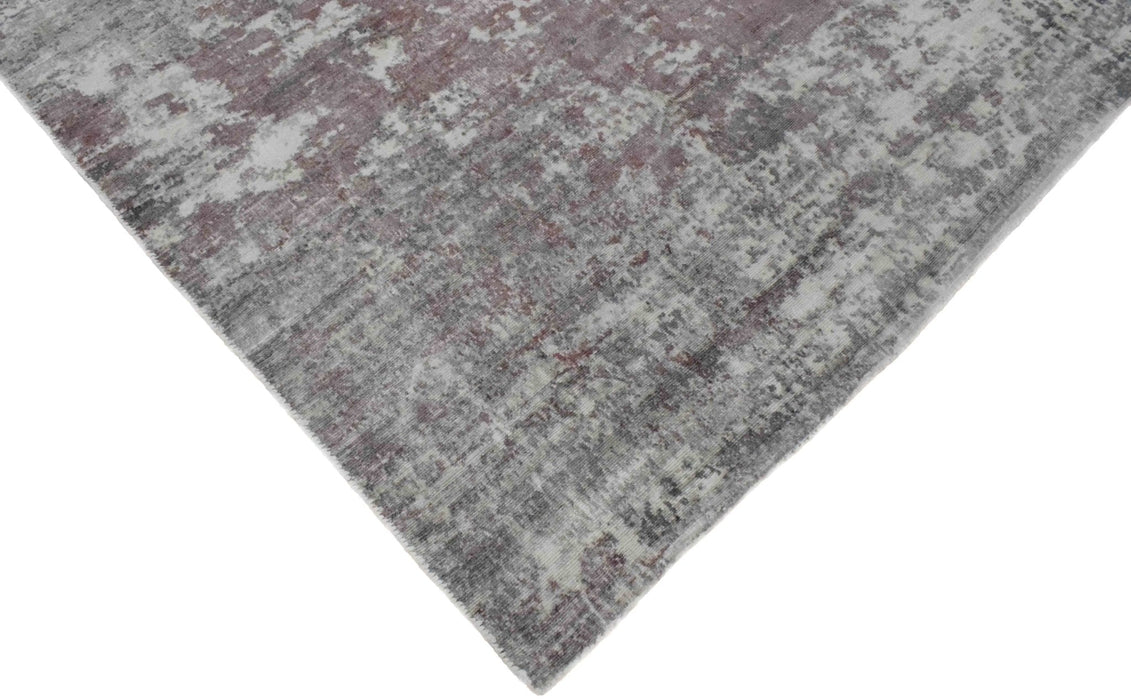 Ivory and Red Handmade Area Rug Made With Fine Viscose | Loop Pile