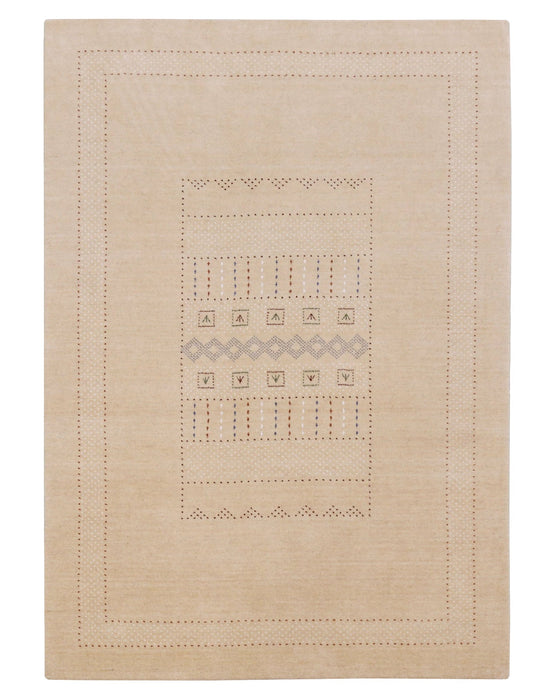 Ivory Contemporary Design Hand Loomed Wool Area Rug